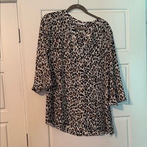 Maurices Leopard Print V-Neck Tunic - Tan & Black